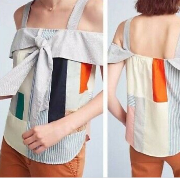 Anthropologie Maeve patchwork cotton top - Picture 1 of 6